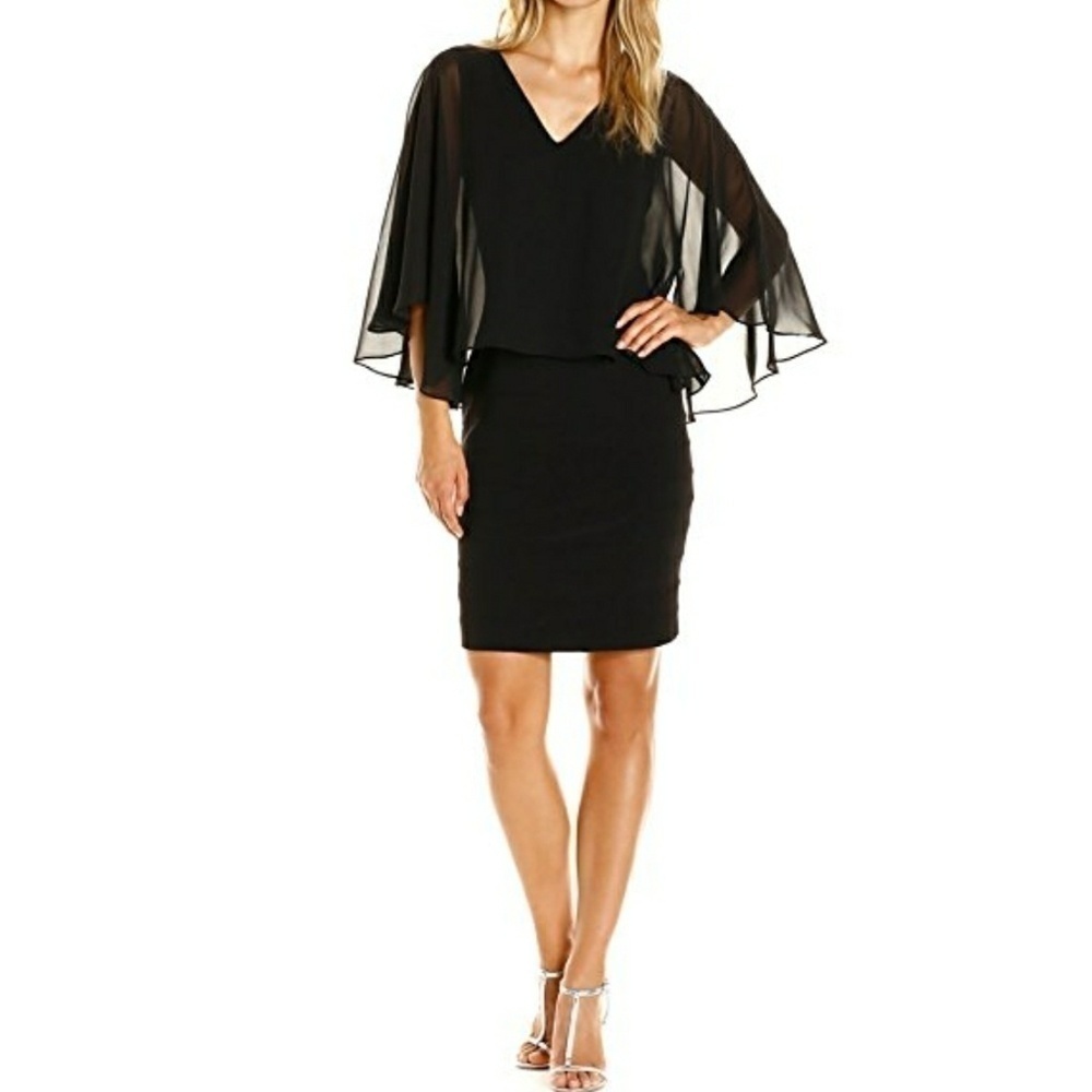 Adrianna Papell Dress with capelet size 4 EUC